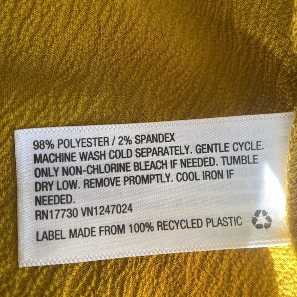 A New Day Mustard Yellow Faux-Wrap Peplum Blouse - Picture 7 of 7